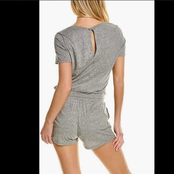 Grey cotton romper - Anthropologie Breeze Romper Tee shirt shorts NWT - Picture 2 of 16